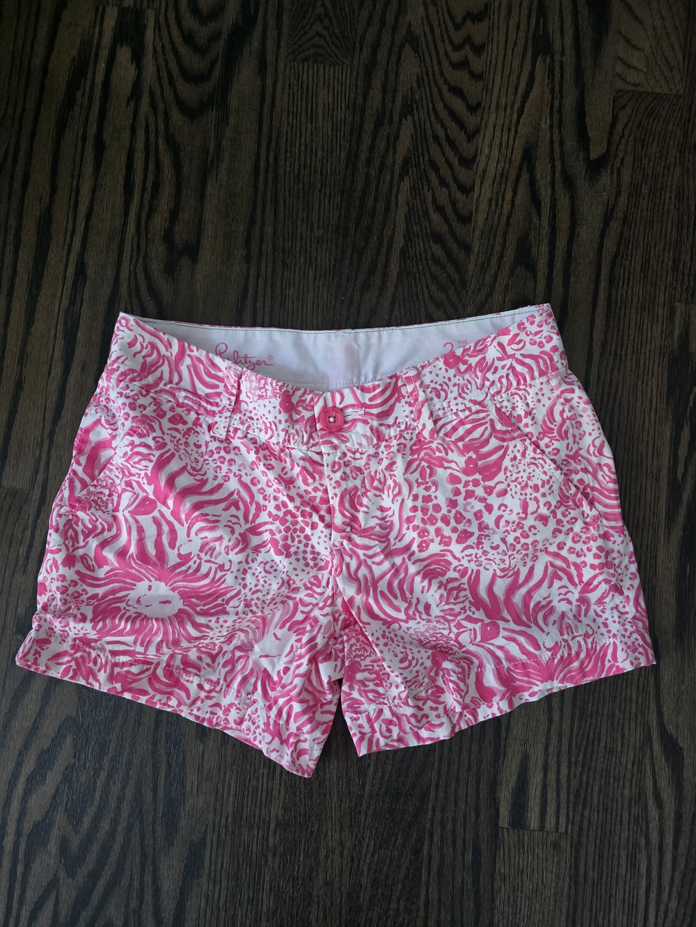 Lilly Pulitzer Pink Cotton Callahan Shorts, 2